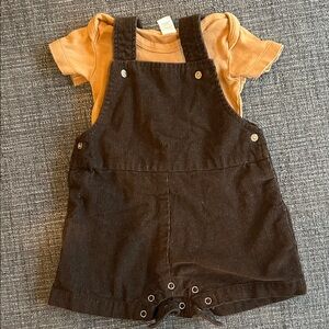 Brown Corduroy Kids Overalls set
